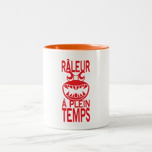 raleur plein temps citation humour dent feroce ツートーンマグカップ (中央)