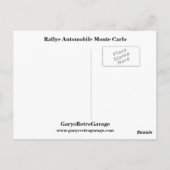 Rallyeの自動車モンテカルロ ポストカード (裏面)