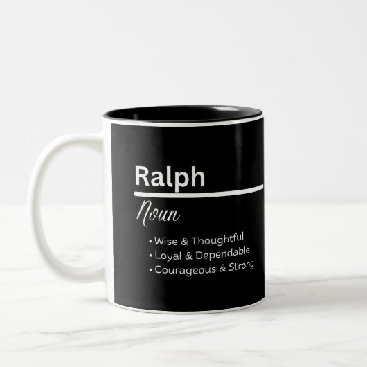 Ralph Boy Name Definition Personalized Mug ツートーンマグカップ (左)