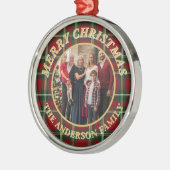 Ralph Lauren Tartan Plaid Family Photo Christmas メタルオーナメント (左)