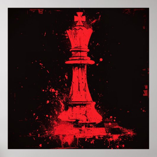 Ralph SteadmanのSurreal Broken Chess Kingポスター ポスター (正面)