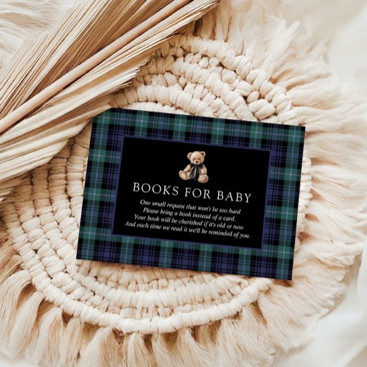Ralph Teddy Bear Navy Green Plaid Books For Baby エンクロージャーカード