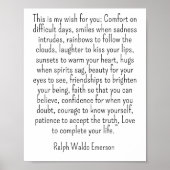 Ralph Waldo Emerson quote - this is my wish ポスター (正面)