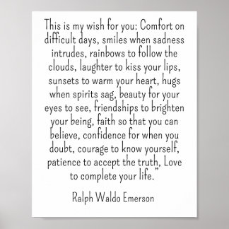 Ralph Waldo Emerson quote - this is my wish ポスター