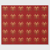 Ram年金ゴールドエンボス効果シンボル折り返しP ラッピングペーパー (フラット)