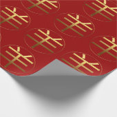 Ram年金ゴールドエンボス効果シンボル折り返しP ラッピングペーパー (角)