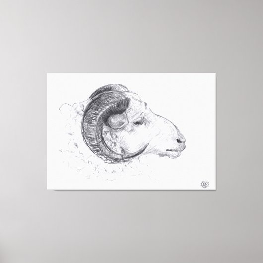 Ram -オリジナルスケッチ- Canvas Print キャンバスプリント (正面)