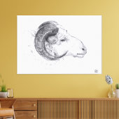 Ram -オリジナルスケッチ- Canvas Print キャンバスプリント (インサイチュ (リビング))
