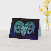 ram〔占星術の〕十二宮図グリーティングカード カード (黄色い花)