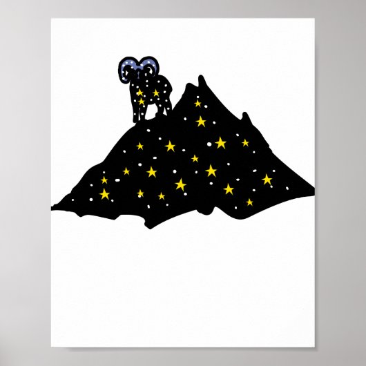 Ram on Space Mountain | Cosmic Silhouette Poster ポスター (正面)