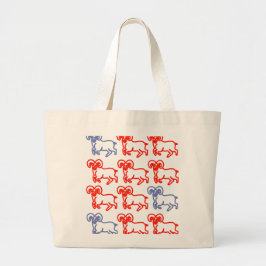 Ram Sign Pattern Carry Bag ラージトートバッグ