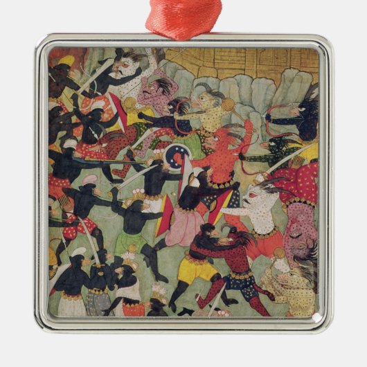 Ramaの軍隊とRavana間の戦い メタルオーナメント (正面)