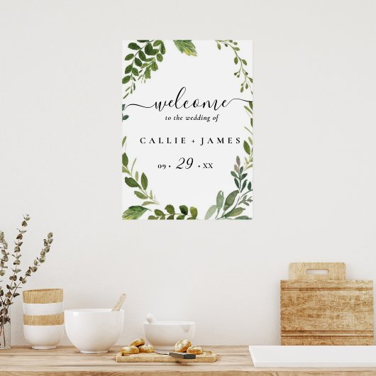 Rama de oliva moderna salve la fecha ポスター (キッチン)