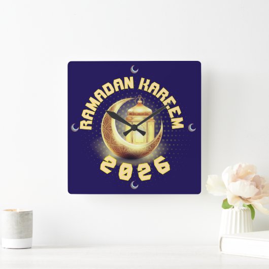 Ramadan 2026 clock スクエア壁時計 (ホーム)