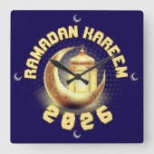 Ramadan 2026 clock スクエア壁時計 (正面)