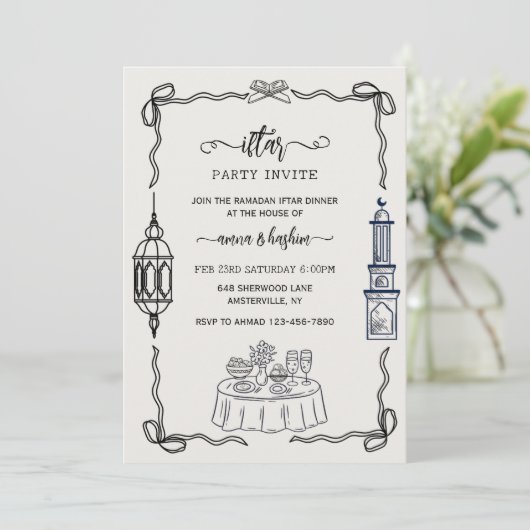 Ramadan Bow doodle  ramadan iftar invitations 招待状 (スタンド正面)