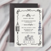 Ramadan Bow doodle  ramadan iftar invitations 招待状