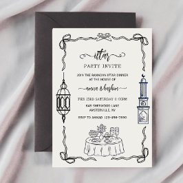 Ramadan Bow doodle  ramadan iftar invitations 招待状