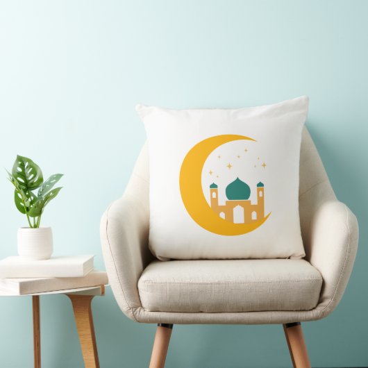 Ramadan Crescent Moon Mosque Pillow クッション (椅子)