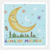 Ramadan crescent sticker スクエアシール (正面)