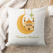 Ramadan Eid Mosque & Moon Accent Pillow クッション (ブランケット)