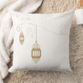 Ramadan Elegant Golden Lantern Pillow クッション (ブランケット)