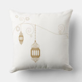 Ramadan Elegant Golden Lantern Pillow クッション (裏面)