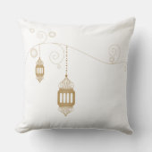 Ramadan Elegant Golden Lantern Pillow クッション (正面)