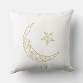 Ramadan Floral Crescent & Star Pillow  クッション (裏面)