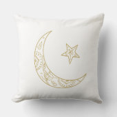 Ramadan Floral Crescent & Star Pillow  クッション (正面)