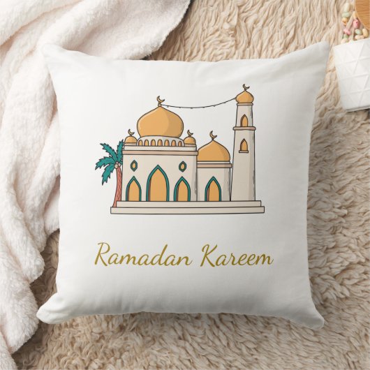 Ramadan Golden Mosque Pillow  クッション (ブランケット)
