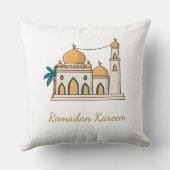 Ramadan Golden Mosque Pillow  クッション (裏面)
