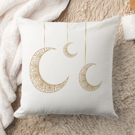 Ramadan Hanging Crescent Moons Pillow クッション (ブランケット)