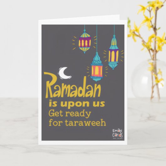 Ramadan - Holy Month Blessings - Taraweeh カード (黄色い花)