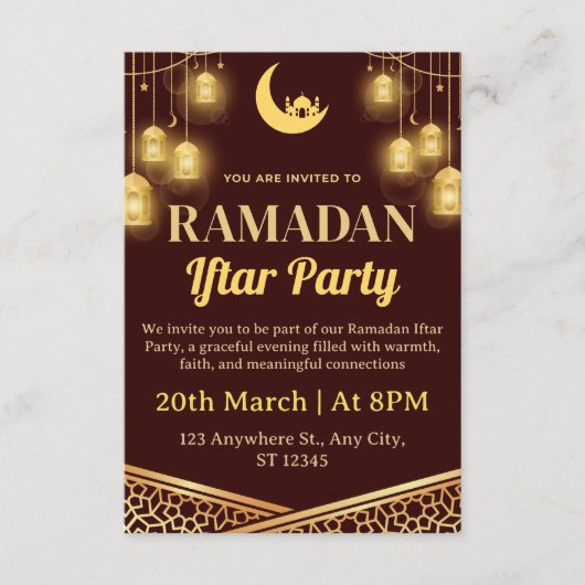 Ramadan Iftar Invitation Card 招待状 (正面)
