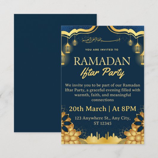 Ramadan Iftar Invitation Card 招待状 (正面/裏面)