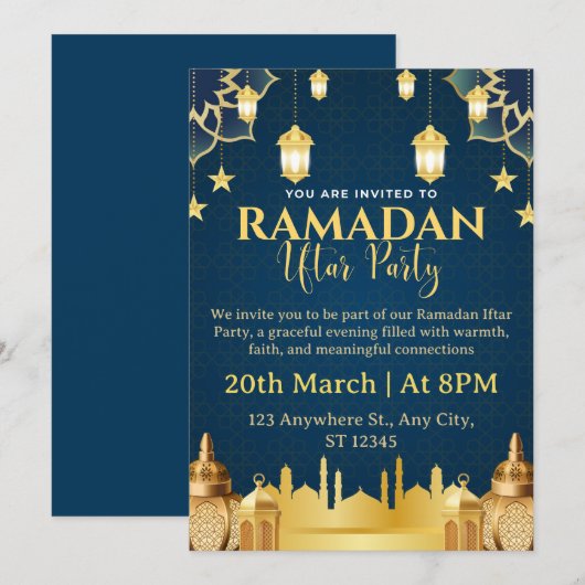 Ramadan Iftar Invitation Card 招待状 (正面/裏面)