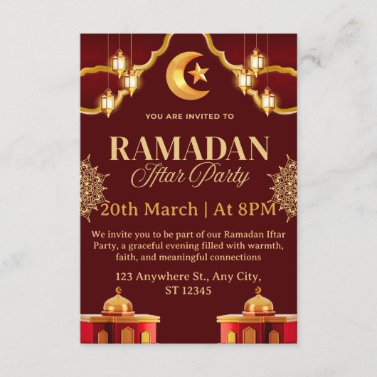 Ramadan Iftar Invitation Card 招待状 (正面)