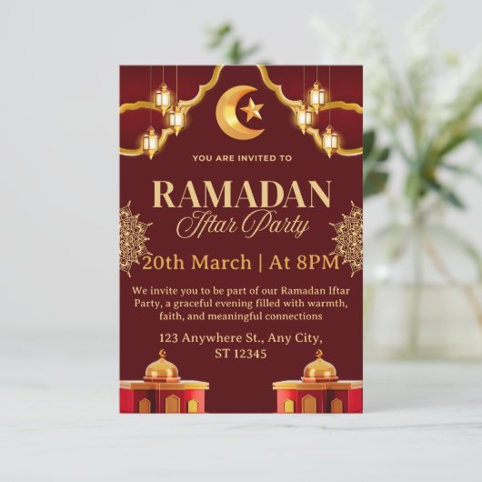 Ramadan Iftar Invitation Card 招待状 (スタンド正面)