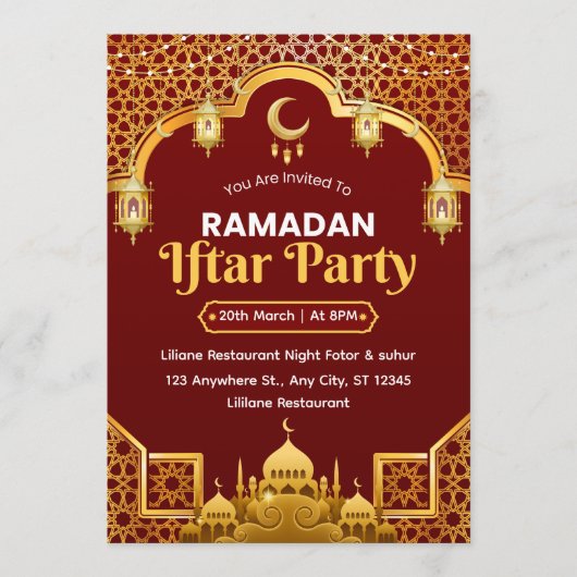 Ramadan Iftar Invitation Card 招待状 (正面)
