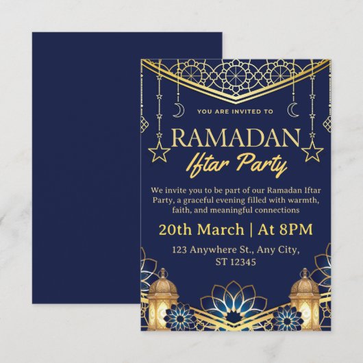 Ramadan Iftar Invitation Card 招待状 (正面/裏面)