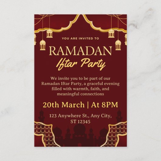 Ramadan Iftar Invitation Card 招待状 (正面)