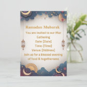 Ramadan Iftar Invitation | Elegant Islamic Gold 招待状 (スタンド正面)