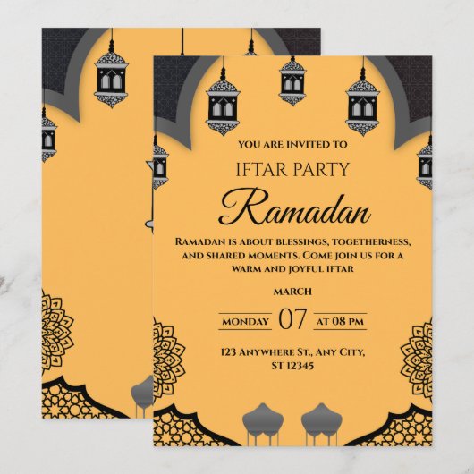Ramadan Iftar Party Invitation (正面/裏面)