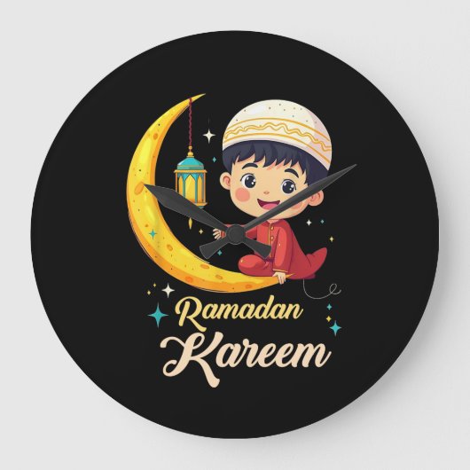 Ramadan Kareem ラージ壁時計 (正面)