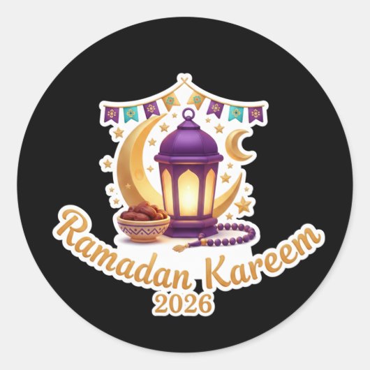 Ramadan Kareem 2026 Festive Celebration Sticker ラウンドシール (正面)