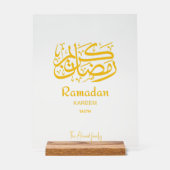Ramadan Kareem Arabic Calligraphy Personalized  アクリルサイン (正面)
