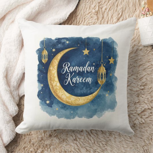 Ramadan Kareem Blue Moon Pillow クッション (ブランケット)
