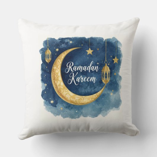 Ramadan Kareem Blue Moon Pillow クッション (裏面)