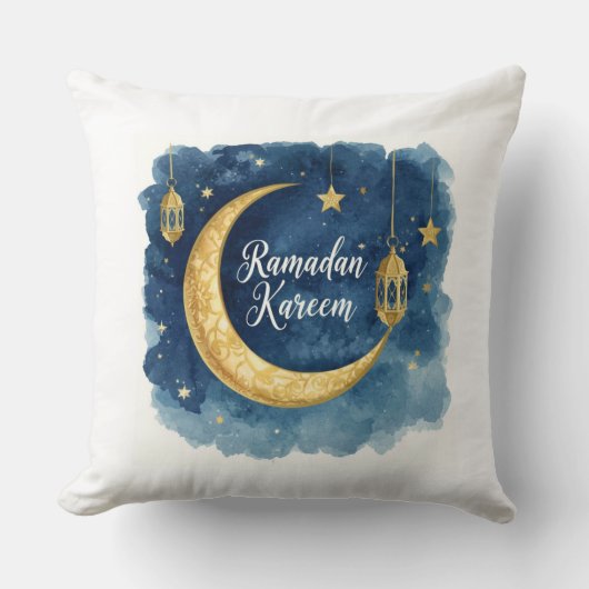Ramadan Kareem Blue Moon Pillow クッション (正面)